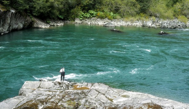Fly fishing man